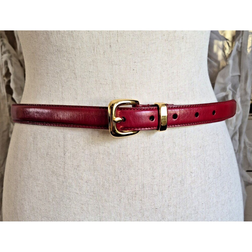 Talbots Womans Leather Belt Red Size L 30" - 33"